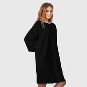 Женское платье-свитшот с принтом Просто черный цвет для любого человека, вид спереди №2. Цвет основы: белый
