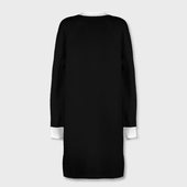 Женское платье-свитшот с принтом Просто черный цвет для любого человека, вид сзади №1. Цвет основы: белый