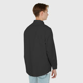 Рубашка с принтом Просто черный цвет для любого человека, вид сзади №2. Цвет основы: белый