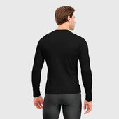 Рашгард с принтом Просто черный цвет для мужчины, вид на модели сзади №2. Цвет основы: белый