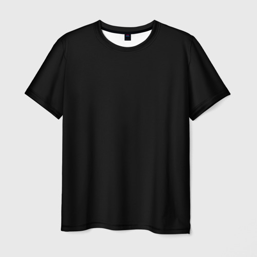 Мужская футболка с принтом Просто черный цвет, вид спереди №1