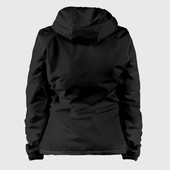 Куртка с принтом Просто черный цвет для женщины, вид сзади №1. Цвет основы: белый