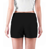 Женские шорты с принтом Просто черный цвет для любого человека, вид сзади №2. Цвет основы: белый