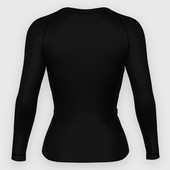 Рашгард с принтом Просто черный цвет для женщины, вид сзади №1. Цвет основы: белый