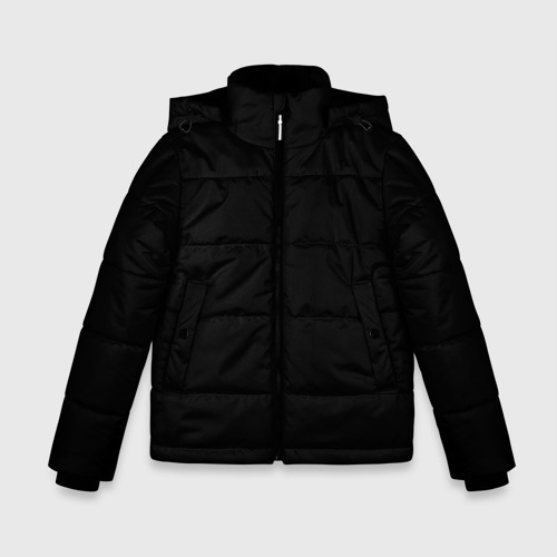 Зимняя куртка для мальчиков с принтом Просто черный цвет, вид спереди №1
