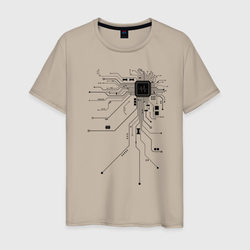 Electronic Heart – Мужская футболка хлопок с принтом купить со скидкой в -20%