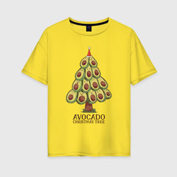 Avocado Christmas Tree – Женская футболка хлопок Oversize с принтом купить со скидкой в -16%