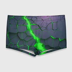 Зеленый разлом плит в трехмерном – Мужские купальные плавки 3D с принтом купить со скидкой в -11%