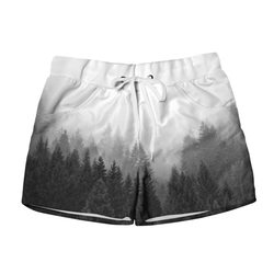Туманный лес – Женские шорты 3D с принтом купить