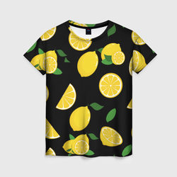 Лимоны на чёрном – Женская футболка 3D с принтом купить со скидкой в -23%