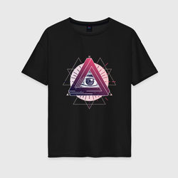 Мистический оккультный глаз – Женская футболка хлопок Oversize с принтом купить со скидкой в -16%