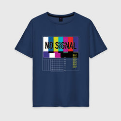 Vaporwave No Signal TV – Женская футболка хлопок Oversize с принтом купить со скидкой в -16%