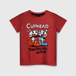 Cuphead, Don't deal with devil – Детская футболка хлопок с принтом купить со скидкой в -20%