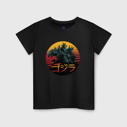 Godzilla in circle – Детская футболка хлопок с принтом купить со скидкой в -20%