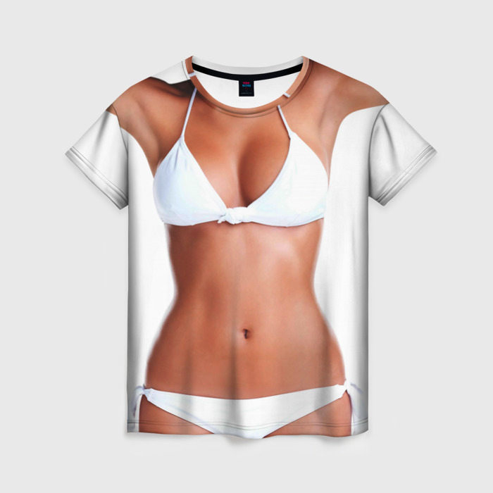 Женская футболка с принтом Perfect body, вид спереди №1
