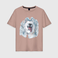 Самоед – Женская футболка хлопок Oversize с принтом купить со скидкой в -16%