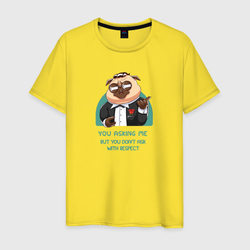 Крестный отец - мопс – Мужская футболка хлопок с принтом купить со скидкой в -20%