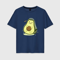 Авокадо кошка – Женская футболка хлопок Oversize с принтом купить со скидкой в -16%