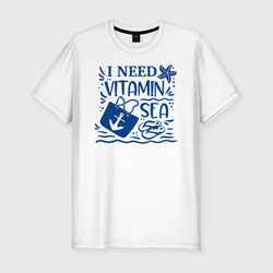 Мне нужен витамин Море – Мужская футболка хлопок Slim с принтом купить