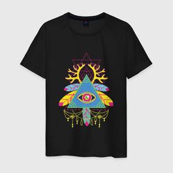 Пирамида психоделика – Мужская футболка хлопок с принтом купить со скидкой в -20%
