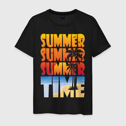 SUMMER TIME – Мужская футболка хлопок с принтом купить со скидкой в -20%