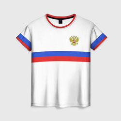 Сборная России гостевая форма – Женская футболка 3D+ с принтом купить со скидкой в -31%