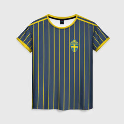 Выездная форма Сборной Швеции – Женская футболка 3D+ с принтом купить со скидкой в -31%