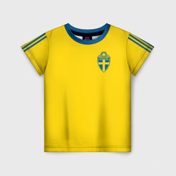 Домашняя форма Сборной Швеции – Детская футболка 3D+ с принтом купить со скидкой в -44%