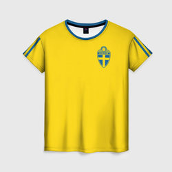 Домашняя форма Сборной Швеции – Женская футболка 3D+ с принтом купить со скидкой в -31%