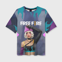 Free Fire Даша – Женская футболка oversize 3D с принтом купить со скидкой в -50%