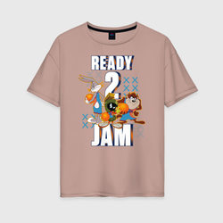 Ready 2 Jam – Женская футболка хлопок Oversize с принтом купить со скидкой в -16%
