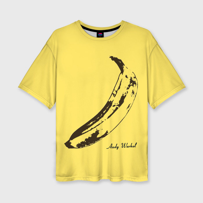 Женская футболка Oversize с принтом Энди Уорхол — Банан, вид спереди №1