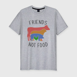 Друзья не еда – Мужская футболка хлопок Slim с принтом купить