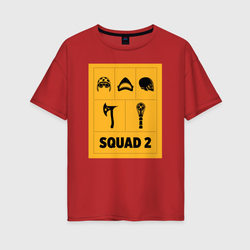Squad 2 – Женская футболка хлопок Oversize с принтом купить со скидкой в -16%