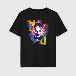 Harley Quinn – Женская футболка хлопок Oversize с принтом купить со скидкой в -16%