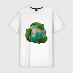 Чистая планета – Мужская футболка хлопок Slim с принтом купить