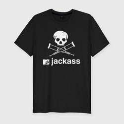Jackass – Мужская футболка хлопок Slim с принтом купить