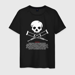 Jackass Предупреждение – Мужская футболка хлопок с принтом купить со скидкой в -20%