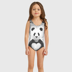 Панда Любовь Сердце Меланж – Детский купальник 3D с принтом купить