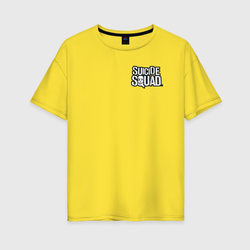 Suicide Squad 2016 мини лого – Женская футболка хлопок Oversize с принтом купить со скидкой в -16%