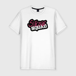 Suicide Squad 2016 леттеринг – Мужская футболка хлопок Slim с принтом купить