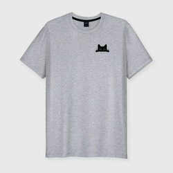 Кот в кармане – Мужская футболка хлопок Slim с принтом купить