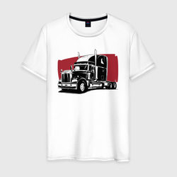 Truck red – Мужская футболка хлопок с принтом купить со скидкой в -20%
