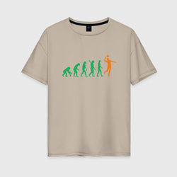 Эволюция волейбола – Женская футболка хлопок Oversize с принтом купить со скидкой в -16%