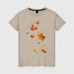 Пришла осень золотая  – Женская футболка хлопок с принтом купить со скидкой в -20%