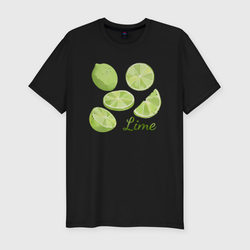 Lime – Мужская футболка хлопок Slim с принтом купить