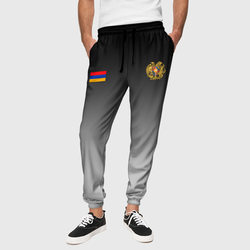 Флаг и герб Армении градиент – Мужские брюки 3D с принтом купить
