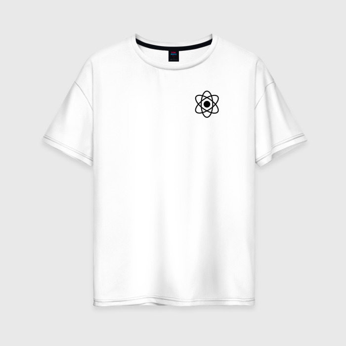 Женская футболка из хлопка оверсайз с принтом Физика: Атом, вид спереди №1