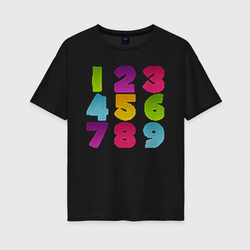 Цифры – Женская футболка хлопок Oversize с принтом купить со скидкой в -16%