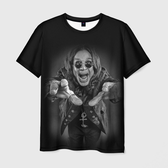 Мужская футболка с принтом Ozzy Osbourne, вид спереди №1